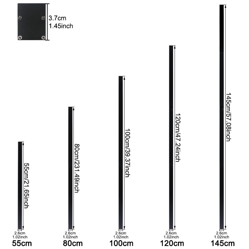 Length guide for the linear wall light
