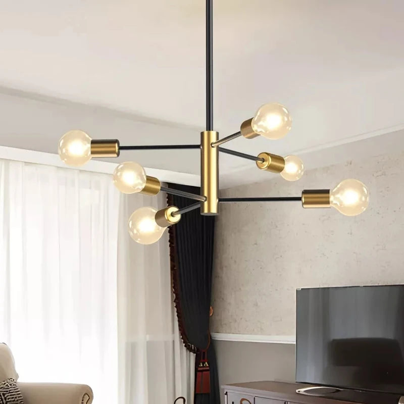 Orbit Sputnik Chandelier, Black