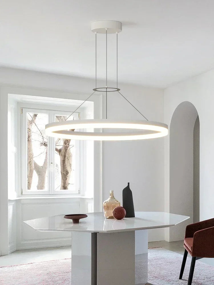 Halo Floating Ring LED Pendant, Black