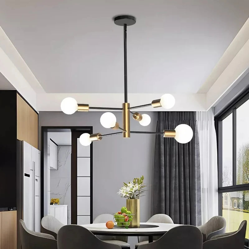 Orbit Sputnik Chandelier, Black