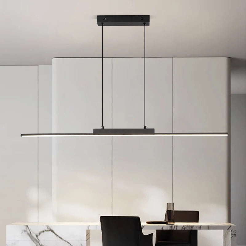 Lineo Slim Linear LED Pendant at night