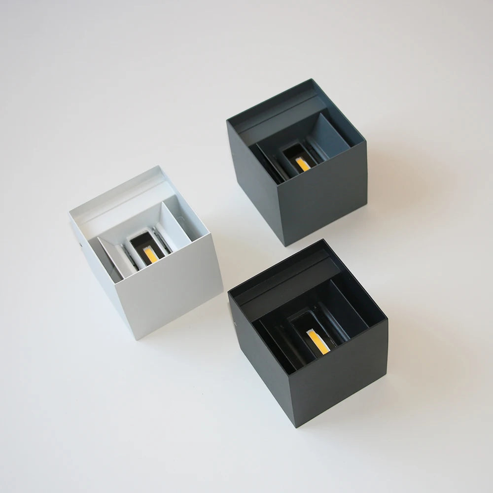 Black and white cube wall lights