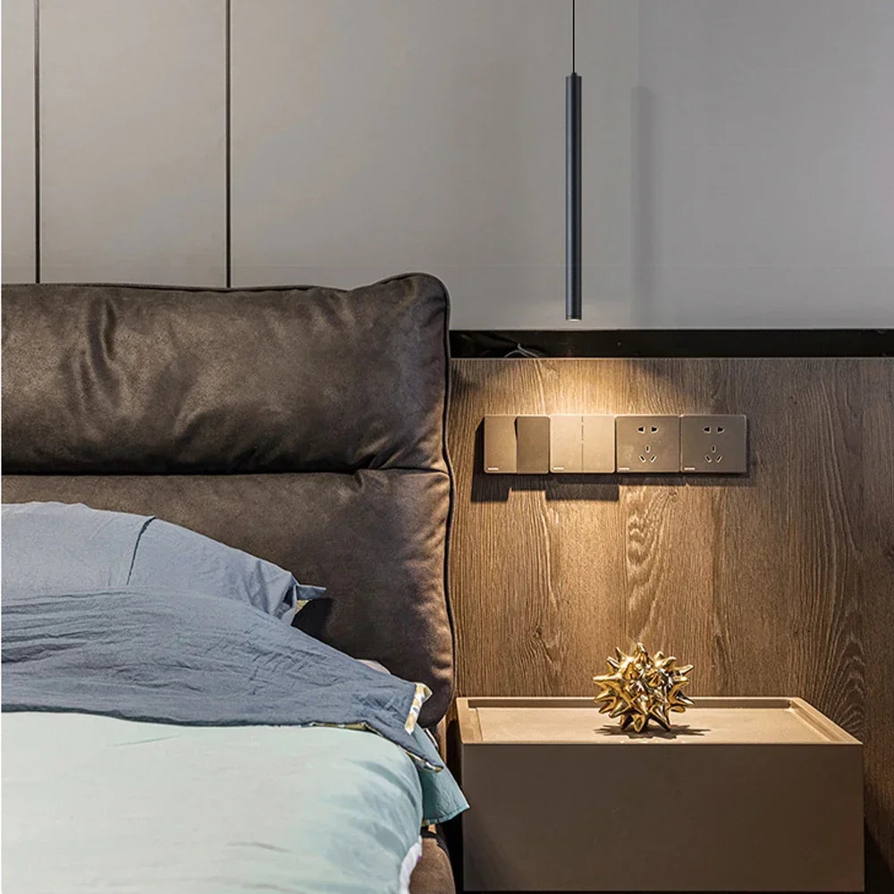 Twin Double Pipe Pendant, Black