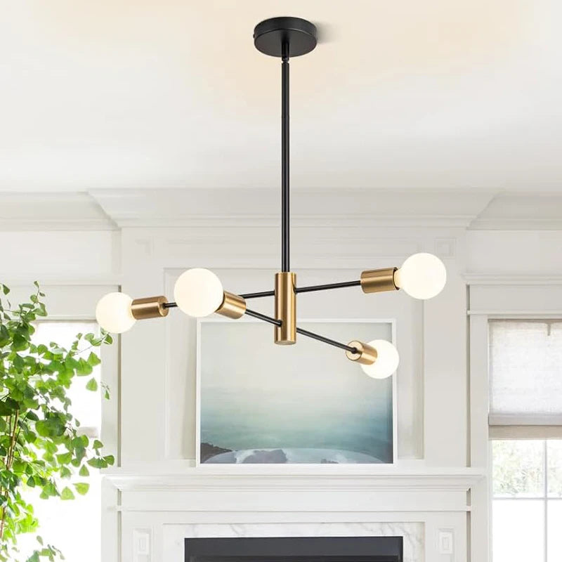 Orbit Sputnik Chandelier, Black