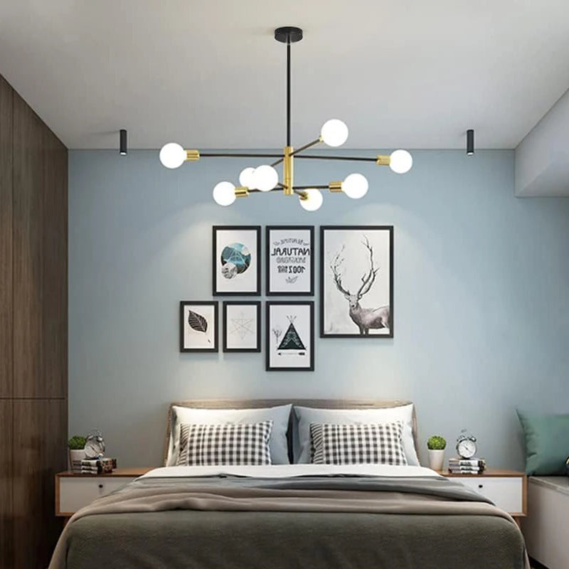 Orbit Sputnik Chandelier, Black