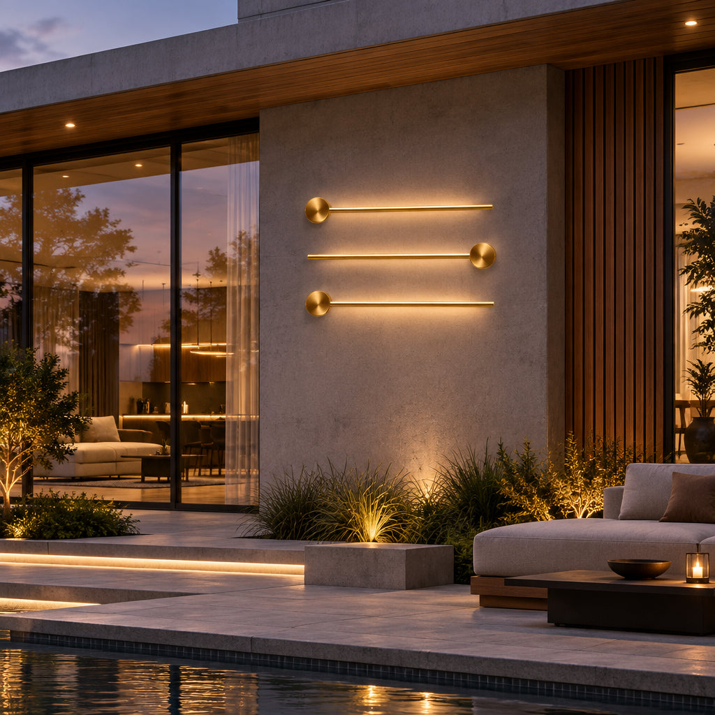 Linea Long LED Wall Sconce at night