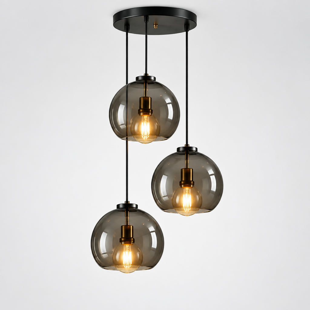 Nebula Smoked Glass Cluster Pendant