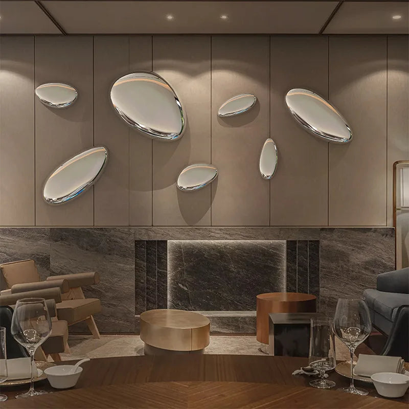 Riva Mirror Pebble Wall Sculpture