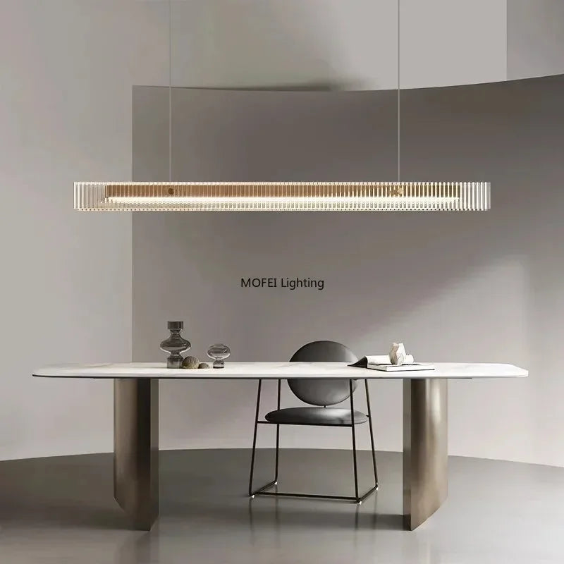 Vista Grand Linear Glass Pendant, Black
