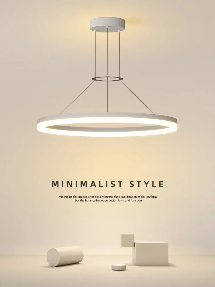 Halo Floating Ring LED Pendant, Black