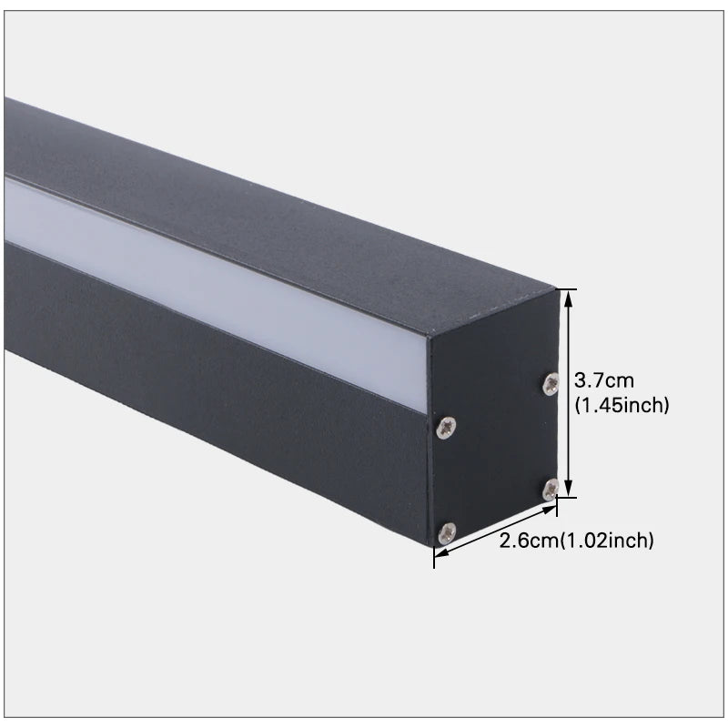 Close-up of the slim aluminum profile