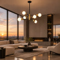 Orbit Sputnik Chandelier, Black