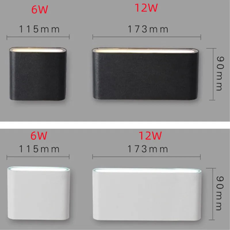 Size guide for 6W and 12W