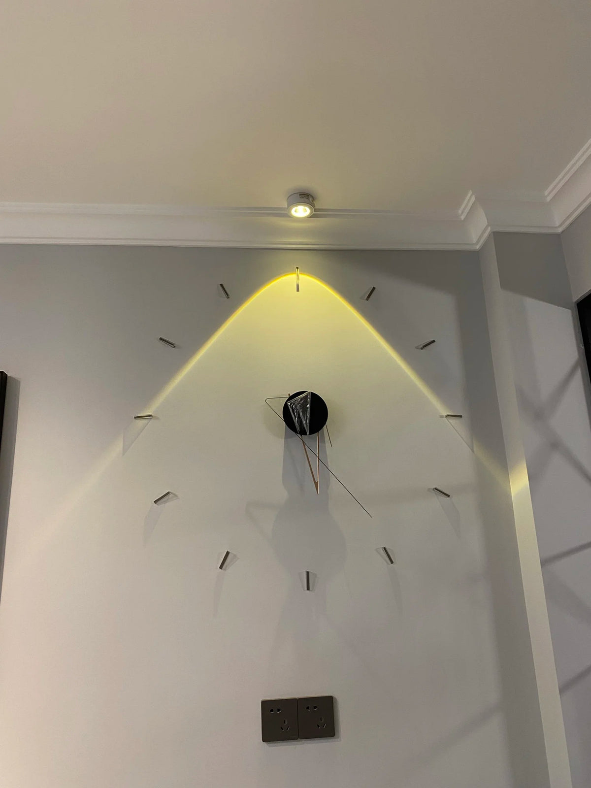 Orbita Frameless Wall Clock at night