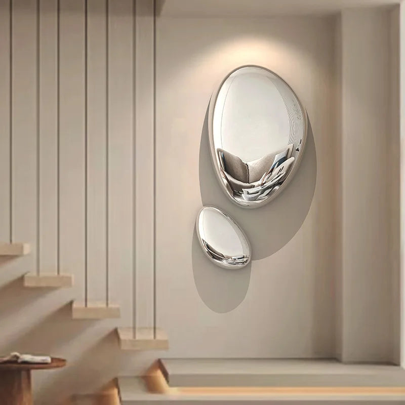 Riva Mirror Pebble Wall Sculpture