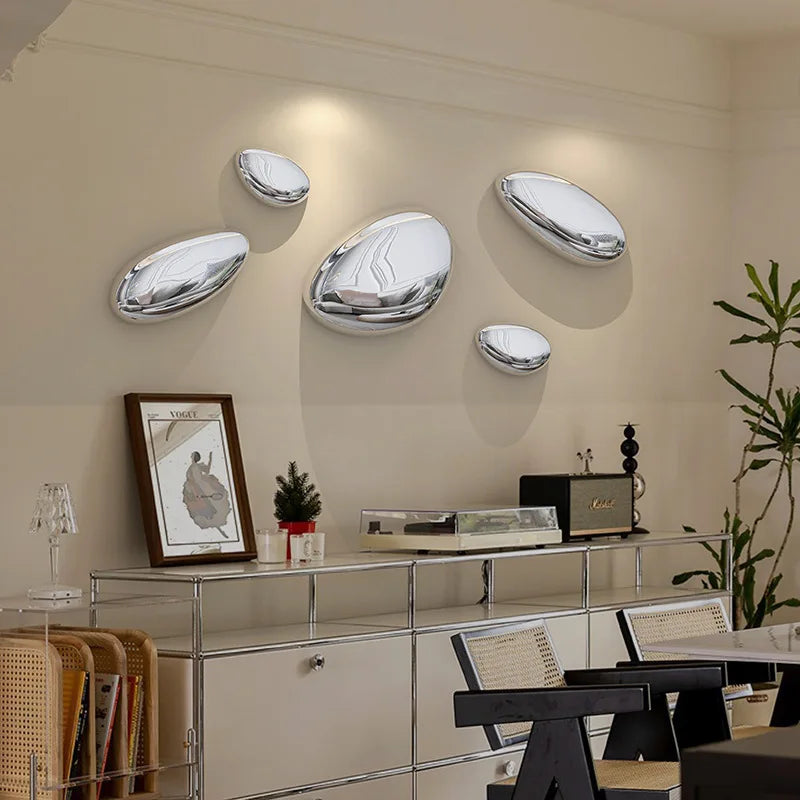 Riva Mirror Pebble Wall Sculpture