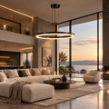 Halo Floating Ring LED Pendant, Black