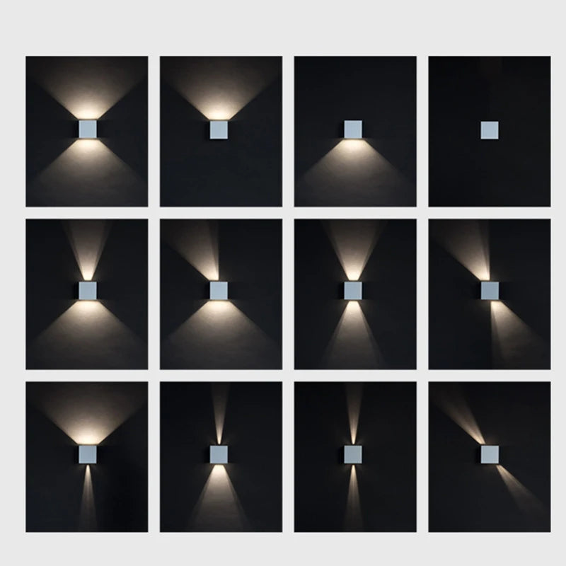 Beam angle options for the cube wall light