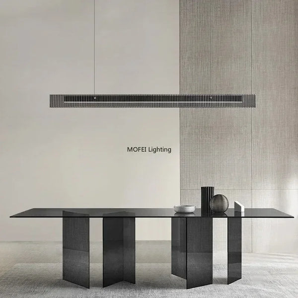 Vista Grand Linear Glass Pendant, Black