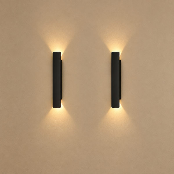 Arden Up/Down Outdoor Wall Light, Black LED Bar